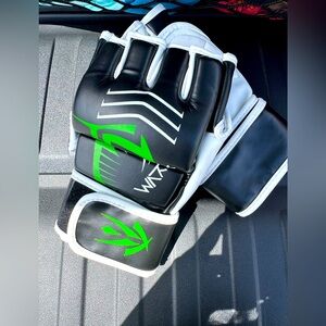 Black and Green MMA Gloves